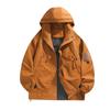 Men Jacket Hooded Long Sleeve Windproof Waterproof Windbreaker with Multi-Pocket Design Casual Sports Style Outerwear