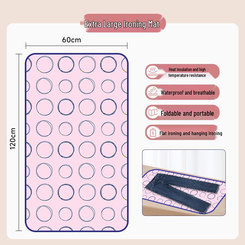Foldable Portable Ironing Board with Heat-Resistant Pad and Anti-Scald Gloves