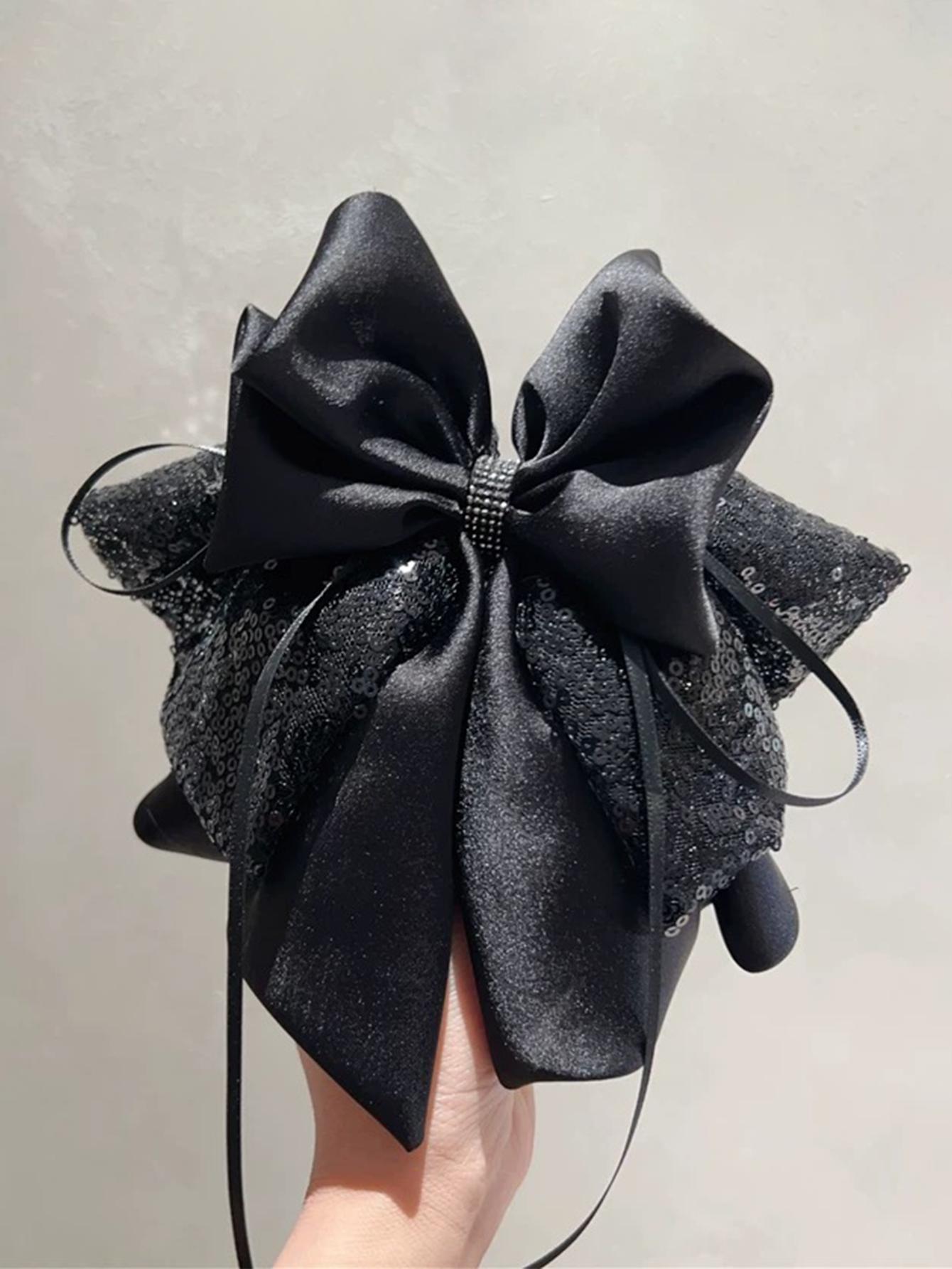 

1 шт. Черные большие заколки-крабы для волос с бантом для женщин и девочек, Зажимы-бабочки для густых тонких волос, Модные аксессуары для волос для укладки