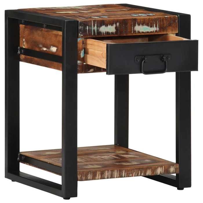 VidaXL Multicolored Side Table 40x40x50cm Solid Reclaimed Wood, End Table, Sofa Side Table, Table of 4015942