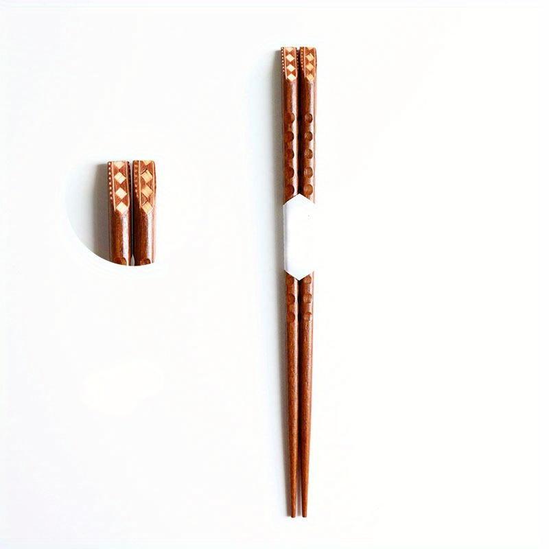 

1Pair of Italian Magic Edge Craft Carved Turtle Shell Chopsticks Set Indonesian Wood Pointed Chopsticks Tableware Household 1pair style4 коричневый