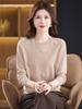 100% Pure Wool Women's Embroidered Round Neck Knitted Sweater - Autumn/Winter Fashion, Loose Fit, Plus Size