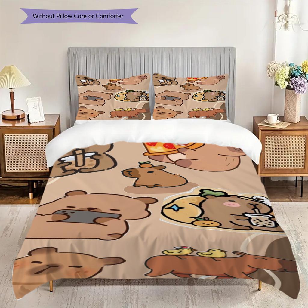 Sweet Sip Rainbow Bedding (1 * duvet cover + 2 * pillowcase, without core) 2D Flat Duvet cover and pillowcase Bedding set Soft and comfortable