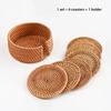 8-10cm Rattan Cup Mat 6Pcs Drink Coasters Set for Kungfu Tea Accessories Round Tableware Placemat Dish Mat Rattan Weave Cup Mat Cup Holders 5
