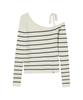 THE GREEN LAB Striped Shoulder Strap Detail Knit [Ivory]