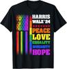 Kamala Harris Tim Walz 2024 Peace LGBT Harris Walz Waltz T-Shirt Unisex T-Shirt