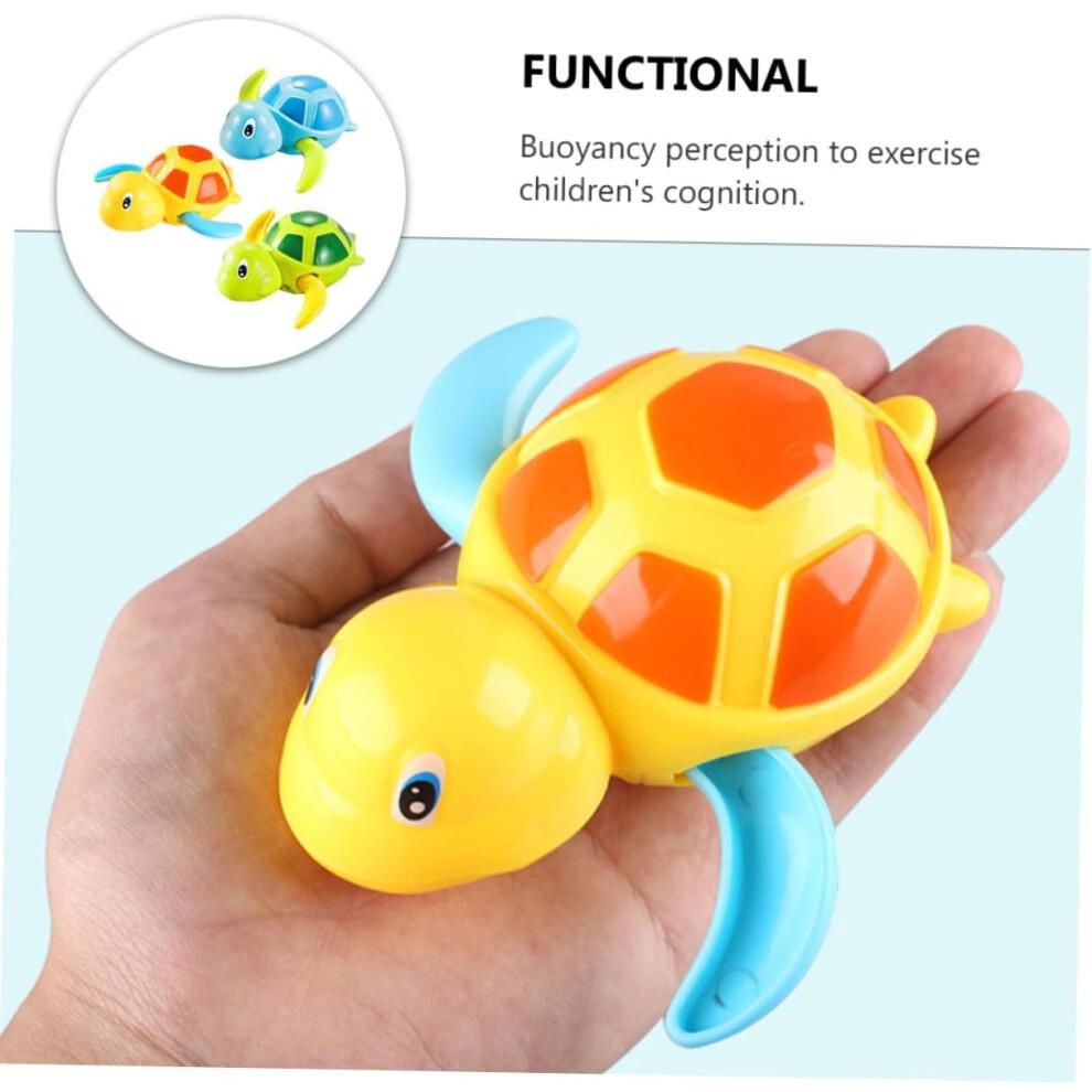 Colorful Wind Up Sea Turtle Bath Toy with Swimming Action for Toddlers, Safe NonToxic Material