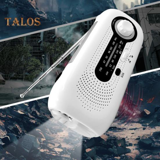 Hand Crank Radio with LED Flashlight Compact Size Portable Battery Powered Multifunctional Emergency AM/FM Radio