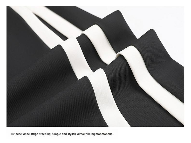 Women's Summer Contrast Wide-Leg Sweatpants - New 2025 Style, Small Size