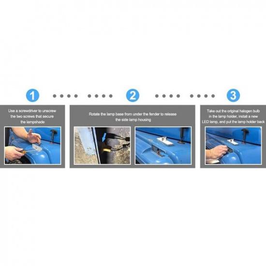 2X Smoked Shell LED Front Side Marker Turn Lights For Jeep Wrangler YJ 1987-1995