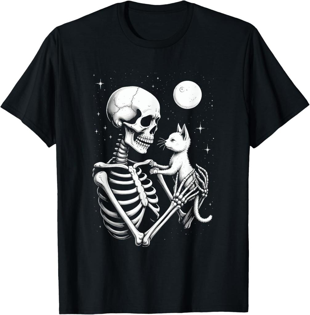 Halloween Skeleton Cat Skull Kitty Cute Halloween New T-Shirt