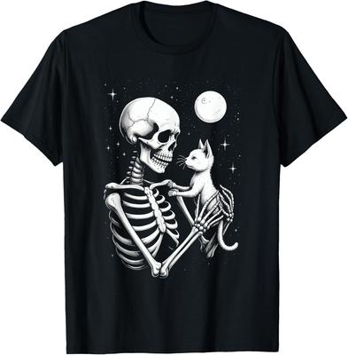 Halloween Skeleton Cat Skull Kitty Cute Halloween New T-Shirt