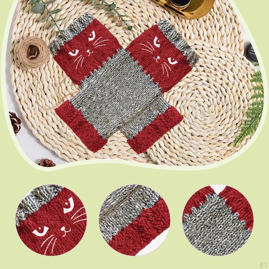 Fingerless Gloves Cold Weather Fashion Wrist Warmer Knit Sleeves for Women