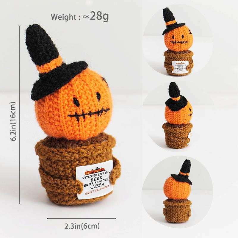 Crochet Flower Artificial Flower Potted Halloween Decoration 2025 Office Desk Accessorie Party Guests Gift Room Decor