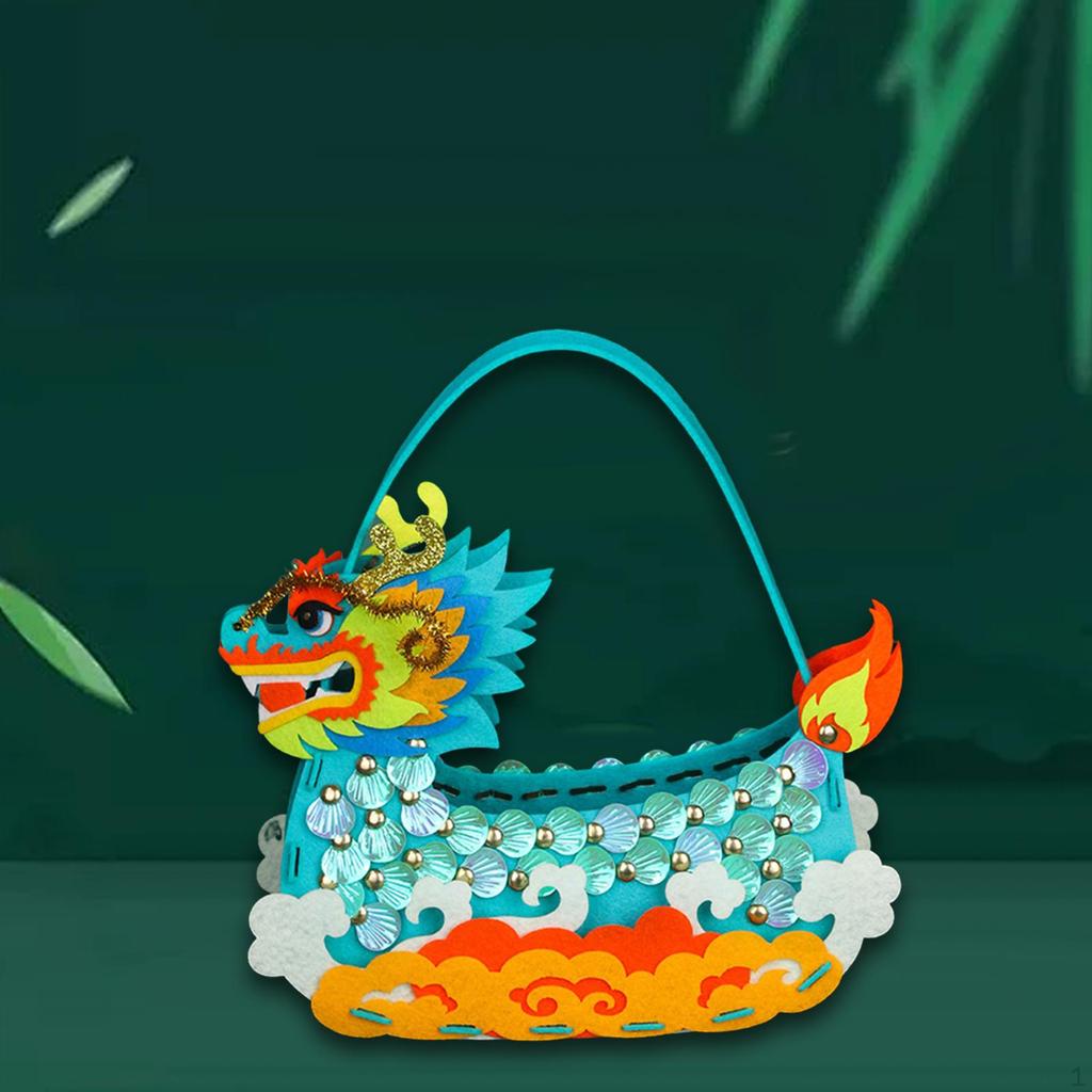 DIY Craft Kits Dragon Boat Festival Decor Educational Creative Non Woven Sewing Set Bag