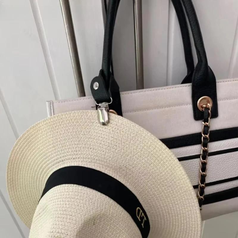 1 Peça de Presilhas para Chapéu para Viagem Clipe de Chapéu em Couro PU para Mala Bolsa de Mão Mochila Clipe de Bagagem para Chapéus Companheiro para Chapéus de Praia ao Ar Livre