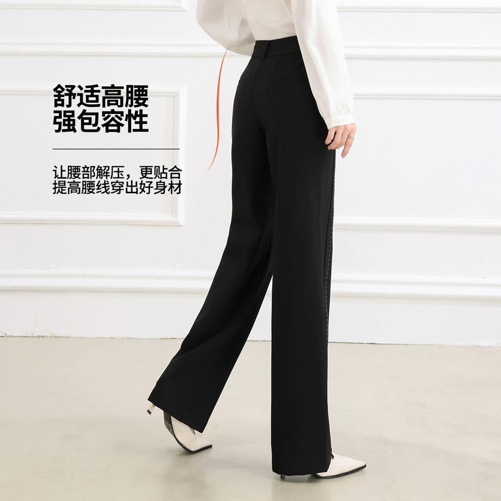 [Straight leg pants] Simple and versatile pants, high waist slimming women's casual pants