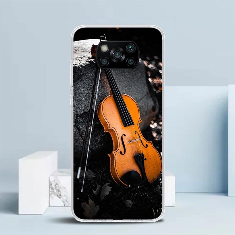 Music Violin Phone Case For Xiaomi Poco F7 Ultra X5 X6 X7 Pro M7 Redmi 15C 15 13C 13 12C 12 10C 10 10A 9 9C 9A 9T Cover Poco X7
