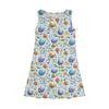 Dívčí letní šaty bez rukávů potištěné barevné ležérní šaty