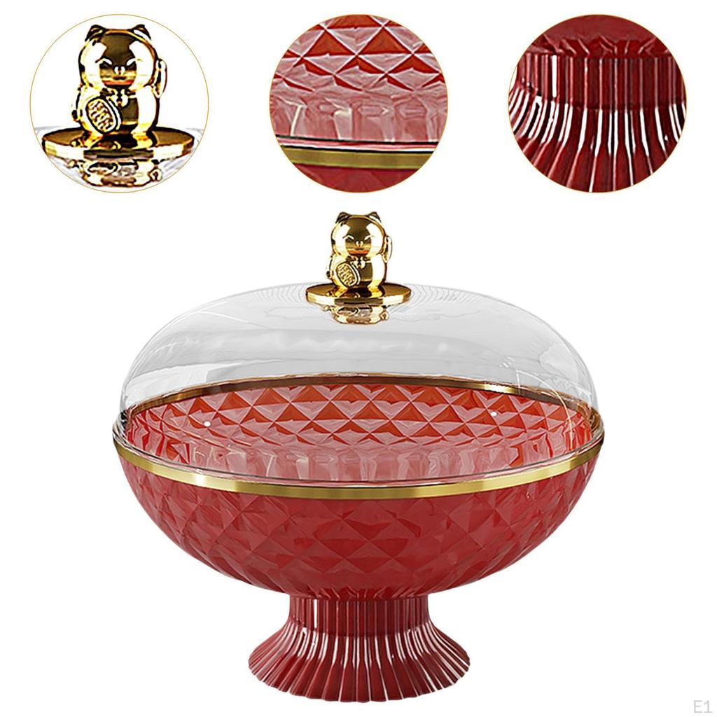 Elegant Fruit Display Bowl with Clear Cover And Drainage System