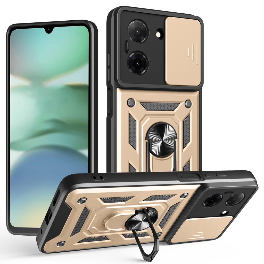 AMORUS For Xiaomi Redmi A5 NFC (EU) (173.45mm) Case Kickstand PC+TPU Phone Cover with Camera Lens Slider