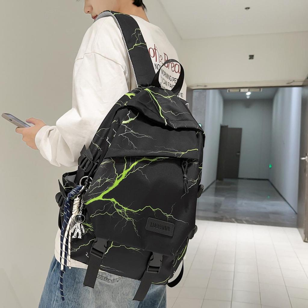 Trendy Large Capacity Lightning Print Backpack for Students