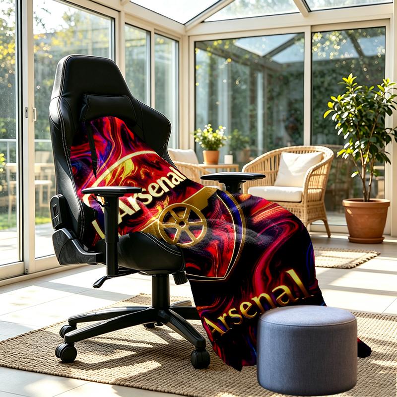 Coperta Stampata Arsenal F.C. - Morbida e Confortevole, per Camera da Letto, Viaggio, Divano, Decorazione Casa - Regalo di Compleanno Natale per Amico