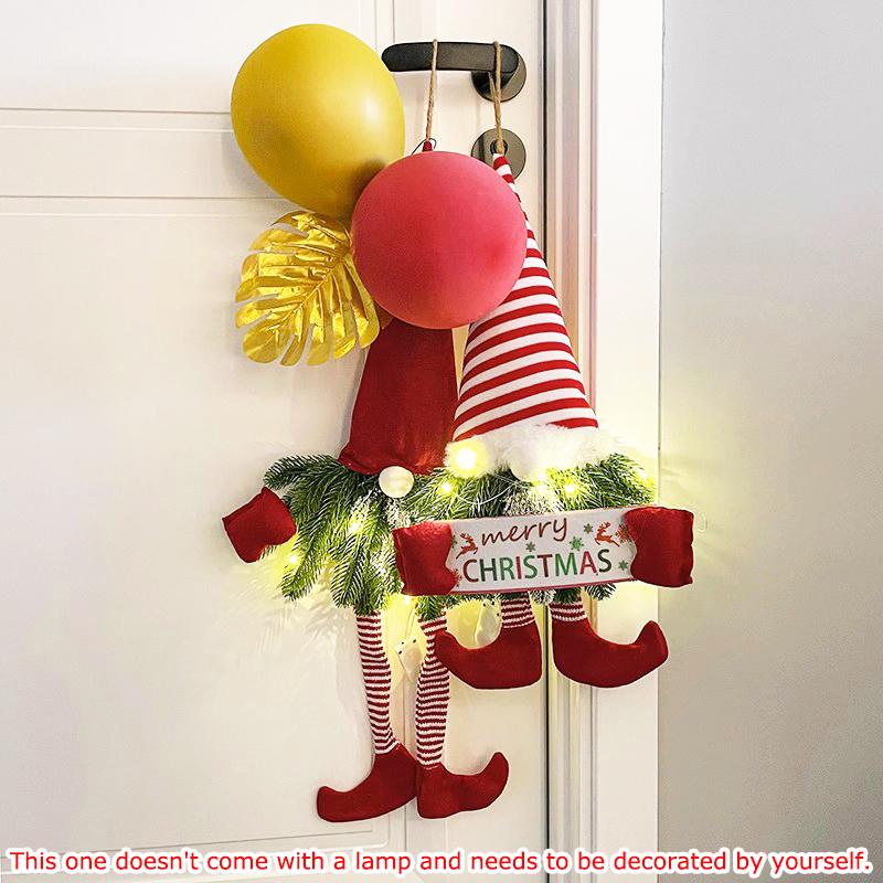 Christmas Wall Hanging Home Decoration Wreath Christmas Ornaments Santa Claus Theme Exquisite Christmas Decoration Gift 50x30x3cm
