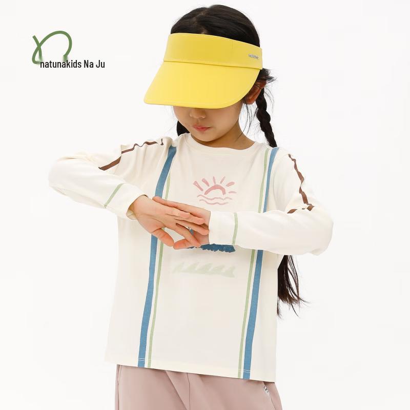 Na Ju Kids Color Block Illustration Printed Long-Sleeve Cotton Ribbed T-Shirt