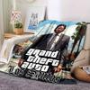 1pc Grand Theft Auto Soft Flannel Blanket with Designer Print - A Cozy Blanket for All Seasons, Perfect for the Couch, Bed, officeB05