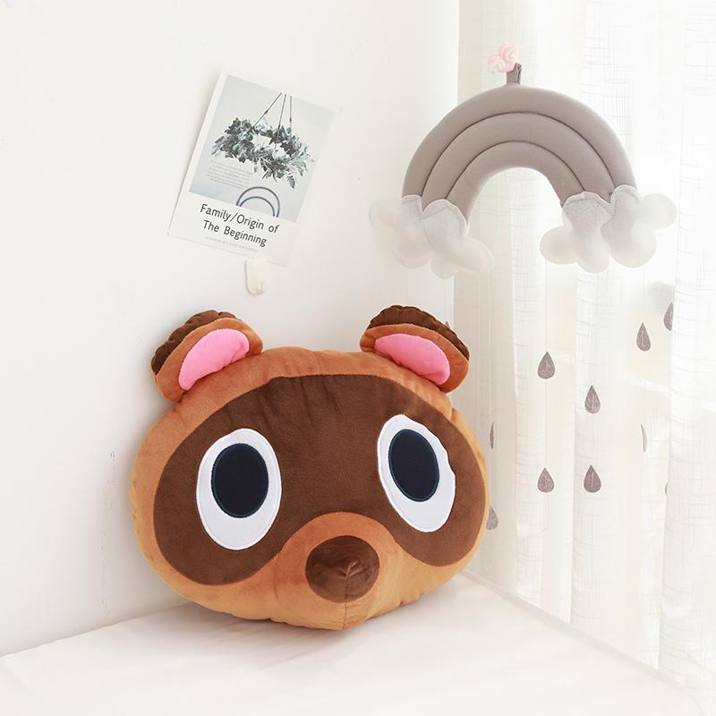 30cmDropshipping Animal Crossing Plush Toy Raccoon Plush Pillow & Eye Mask Stuffed Animal Toy Kawaii Gifts