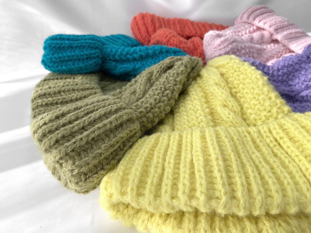 Women's and Men's Alpaca Double-Headed Beanie Autumn Winter Plain Hat