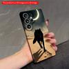 2DFlat Samsung Phone Case Black Wolf Under Crescent Moon Desert Scene Applicable To Galaxy S23 S24 S25ULTRA S26 A12 A14 A15 A16 A54 A55