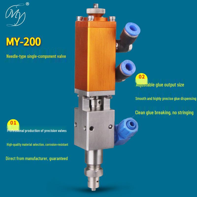MY200 Stainless Steel Single-Component Pneumatic Precision Dispensing Valve with Fine-Tune Adhesive Control