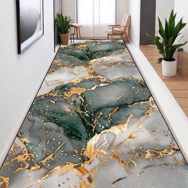Tappeti Lunghi Stile Marmo Nordico per Corridoi Tappeti Antiscivolo Lavabili per Hall di Ville Passaggi Corridoi Casa Hotel Tappetino Personalizzabile
