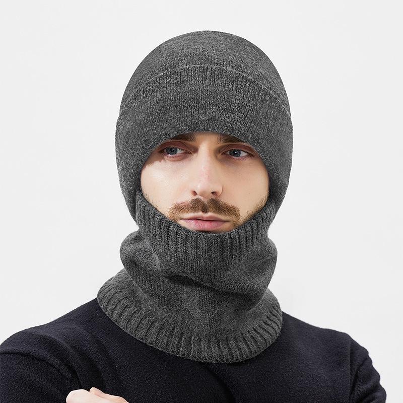 Winter Anti-Cold Wool Knit Hat with Ear Protection, Unisex for Outdoor Cycling & Skiing, Plus Velvet Yarn for Extra Warmth