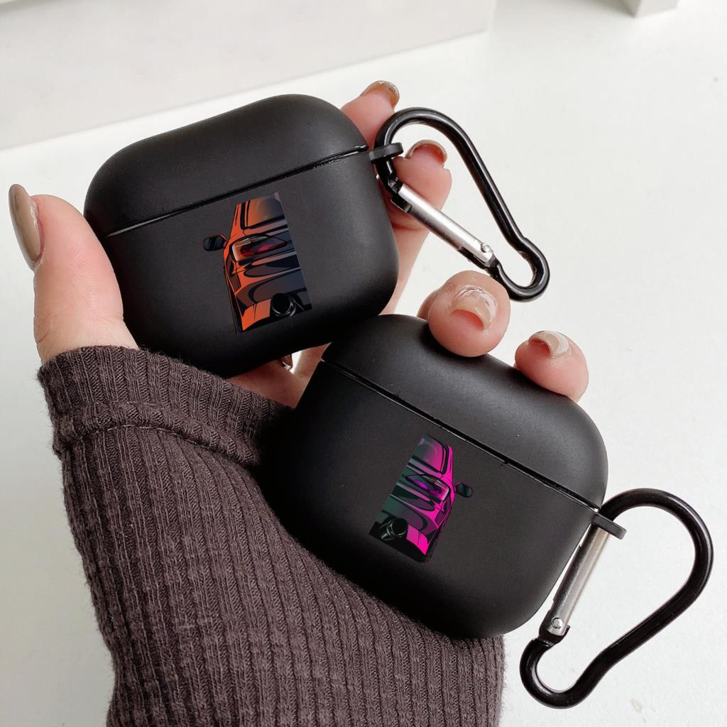 Japan JDM Sports Car Earphone Case for Apple Airpods 1 2 3 Pro 2 Bluetooth Headset Cases for Air Pods Earphone Box Black Cover