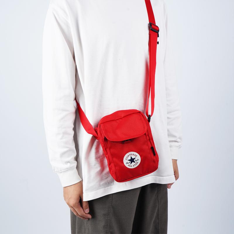 Converse Polyester Shoulder Bag, Crossbody Bag Regular Unisex Red 10018468-A03