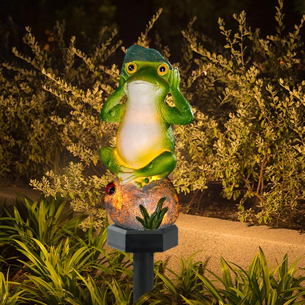 Solar-Frosch-Schnecken Gartenleuchte Außen Wasserdichte Solar-Erdspießleuchten für Rasenornamente Terrasse Hof Rasenkunst Dekor Gartengeschenke