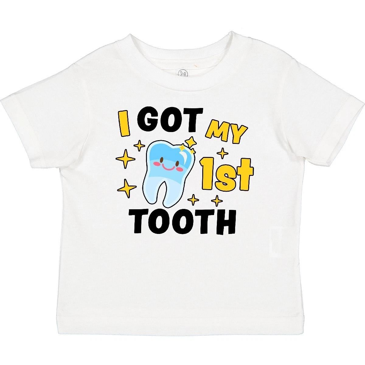 Inktastic I Got My 1st Tooth With Cute Tooth Baby Baby T-Shirt First Adorable 160