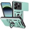 For Xiaomi Redmi Note 14 4G (164.84mm) Case with Slide Camera Lid PC+TPU Kickstand Phone Cover