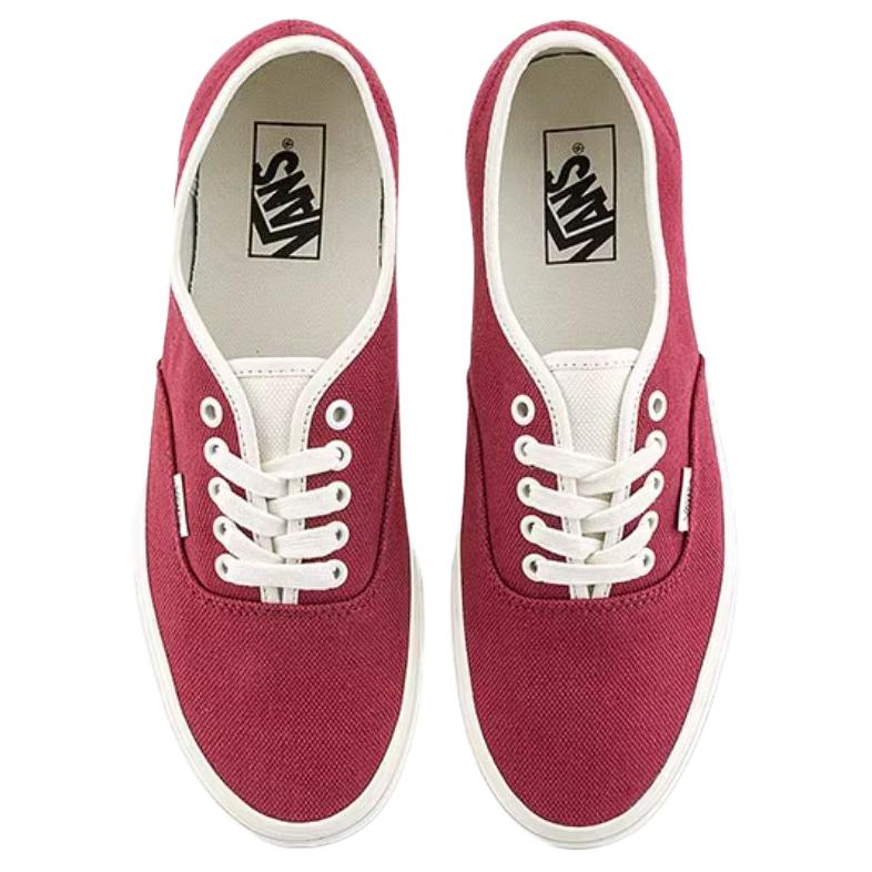 Vans Authentic Classic Comfortable Versatile Lightweight Breathable Low-Top Skate Shoes Unisex Sneaker Dark-Red VN000D7YSQ5