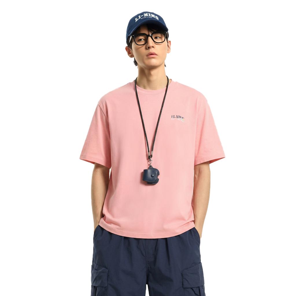 Li-Ning Quick-Dry Cool Round Neck Stitched Logo T-Shirt Men Tops AHSW275-6