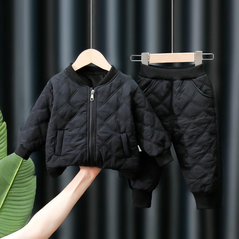 Korean Style Quilted Cotton Winter Jacket Set for Toddlers