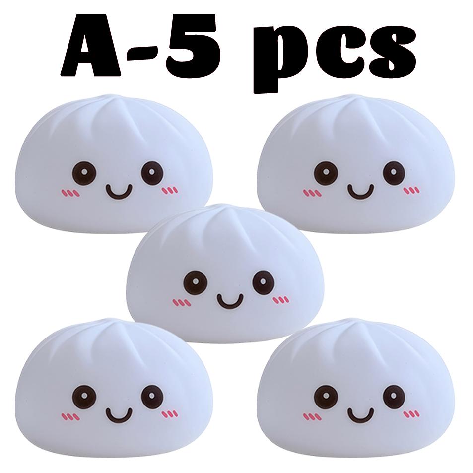 2027 Simulation Dumpling Squishy Night Light Soft Lightup Bubble Spitting Bun Birthday Gift Colorful Dumping Toy Squishy Gifts
