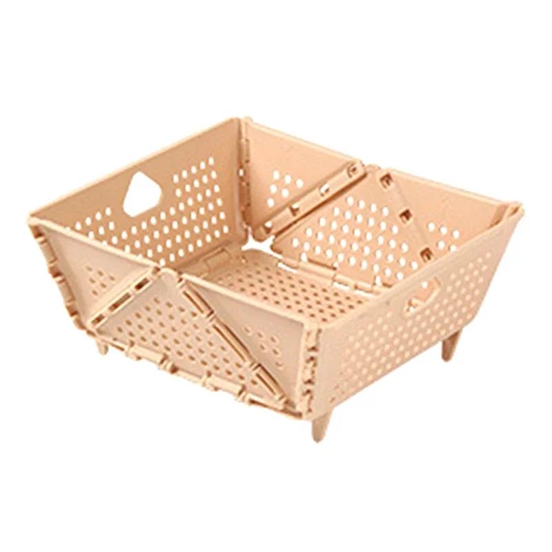 Drain Basket, Fruit Basket, Multifunctional, Foldable, Portable Plastic, Large Capacity, Raised Tiptoe, Vegetable Basket