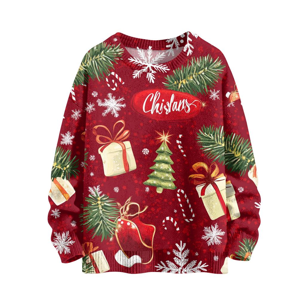 Christmas Day Sweatshirts For Children Boys And Girls Knit Sweater Cute Shirt Fall Crewneck Pullover Tops