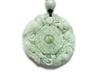 Stone Street Lucky Charm High-Grade Natural Jadeite Pendant Top Necklace with Dragon and Phoenix Auspicious Eight Trigrams Hand-Carved Design
