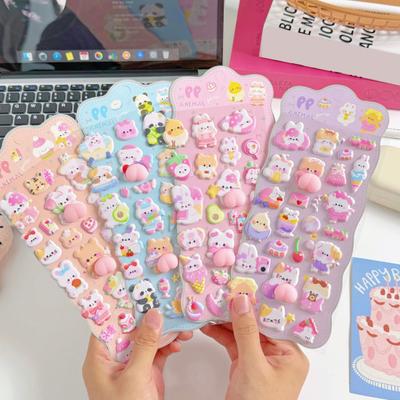 Cute 3D Puffy Stickers Kawaii 3D Bubble Foam Sticker Puff Squishy Bear Bunny Stickers for Phone Case Notebook Scrapbooks DIY Crafts