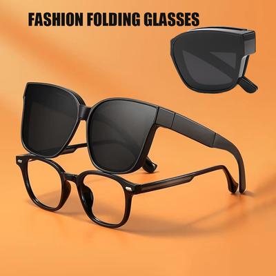 Men's Fashion Folding Sunglasses Folding Set of Glasses for Women Folding Outdoor Mirror Cover Driving Glasses